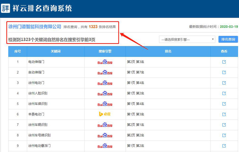 祥云网站排名查询结果